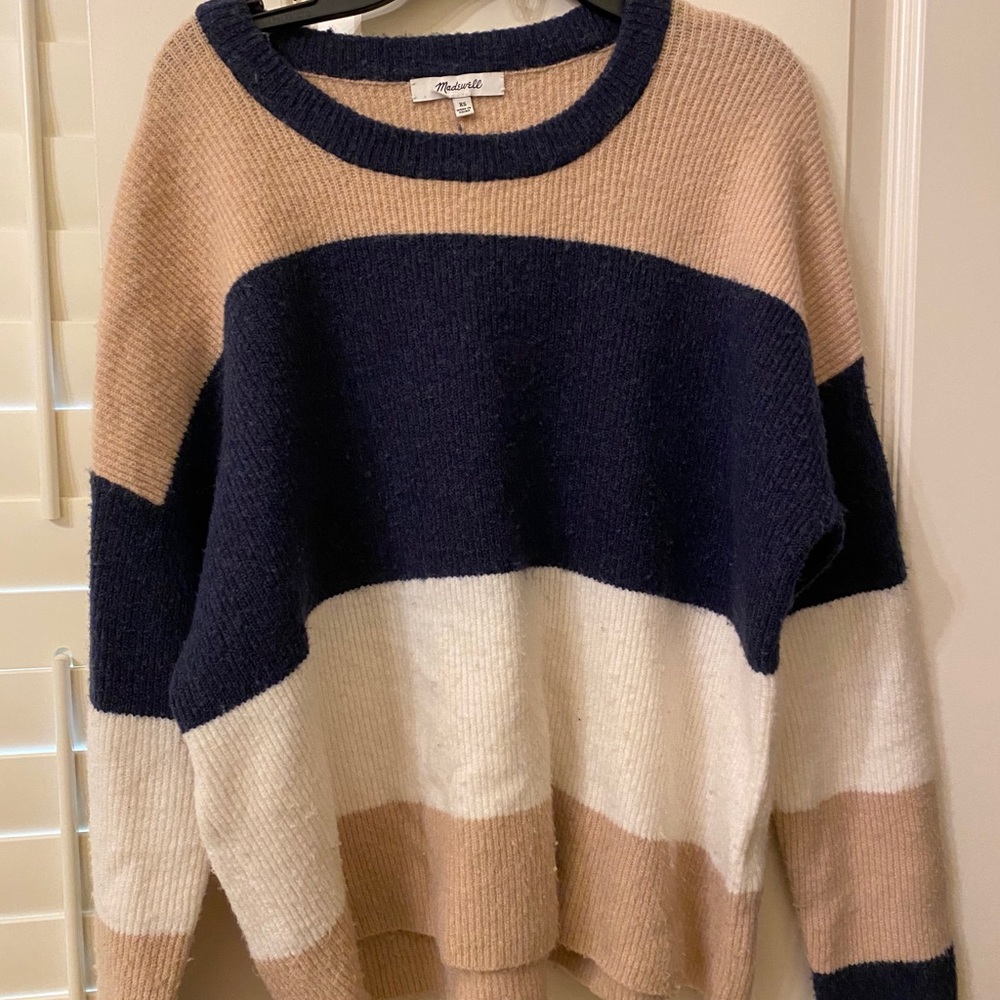 Madewell Sycamore Stripe Wool Alpaca Sweater